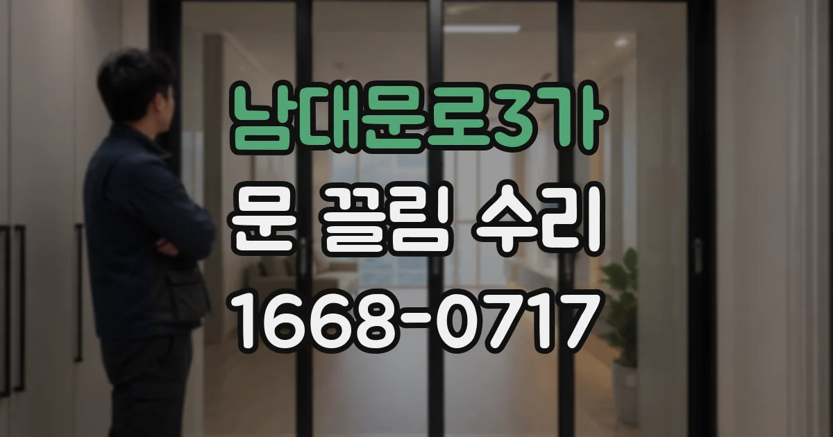 남대문로3가 문 끌림 수리
