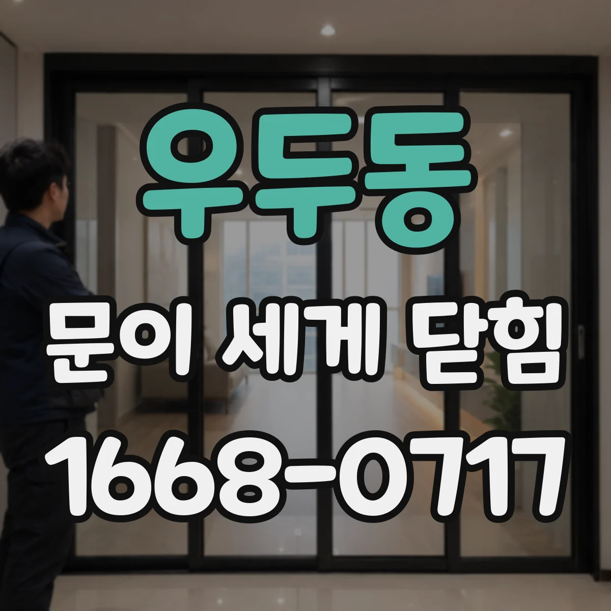 우두동 문이 세게 닫힘