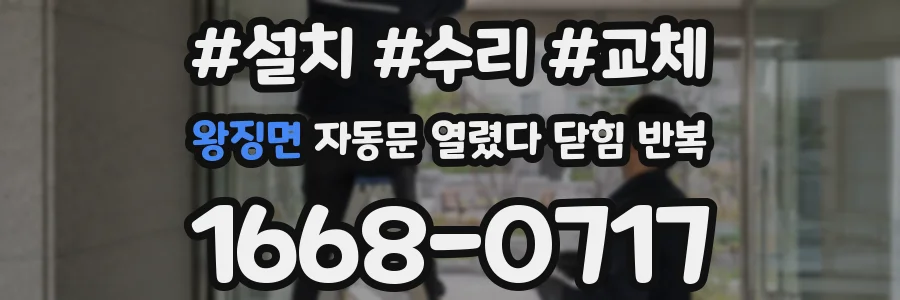 왕징면 자동문 열렸다 닫힘 반복