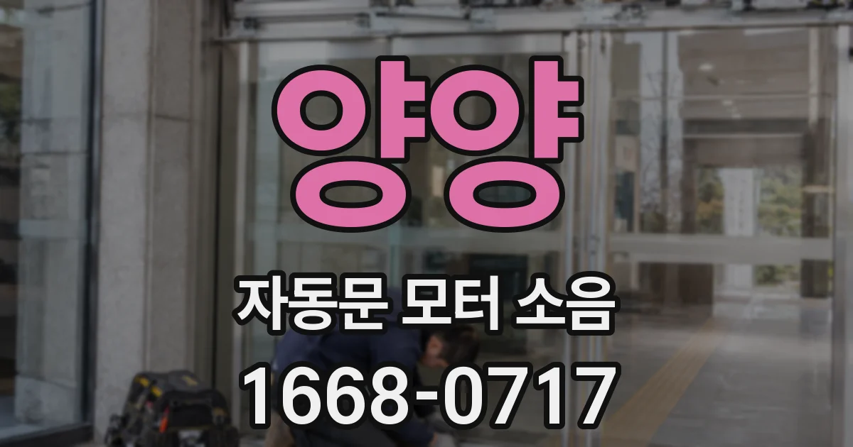 양양 자동문 모터 소음