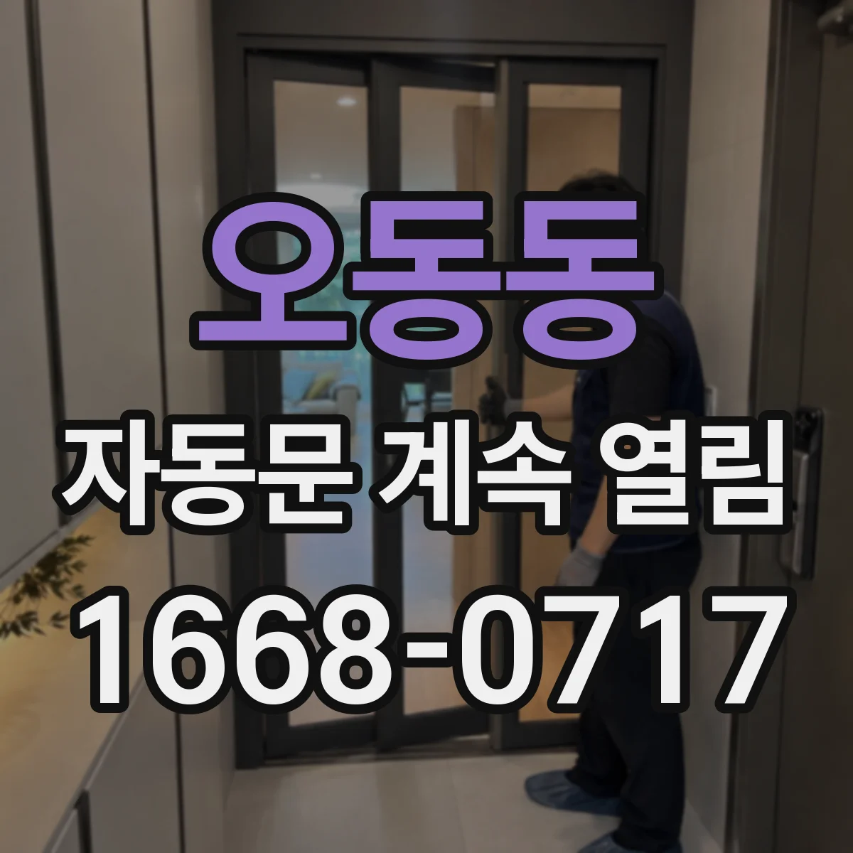 오동동 자동문 계속 열림
