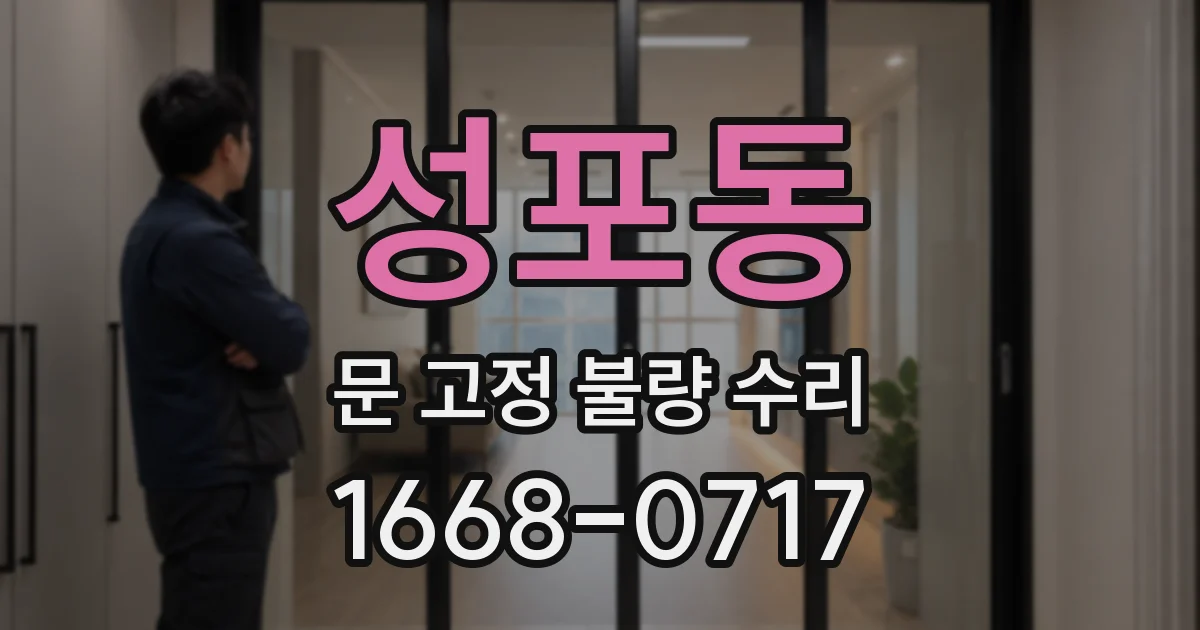 성포동 문 고정 불량 수리