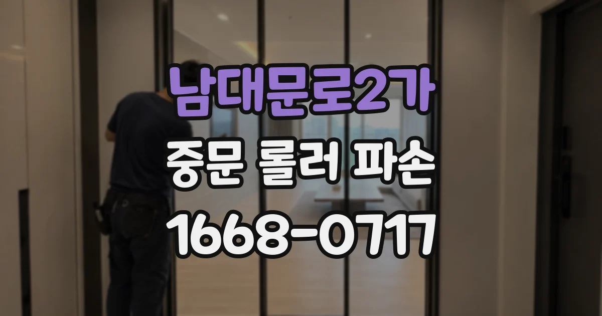 남대문로2가 중문 롤러 파손