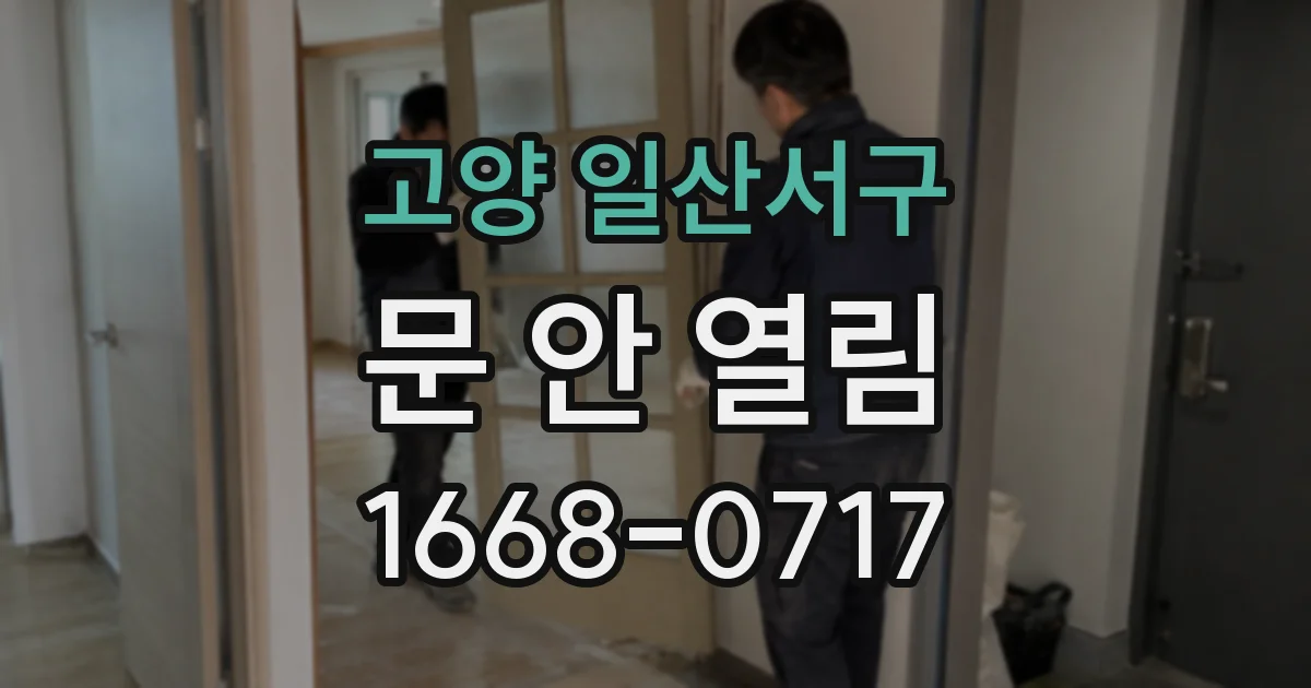 고양 일산서구 문 안 열림