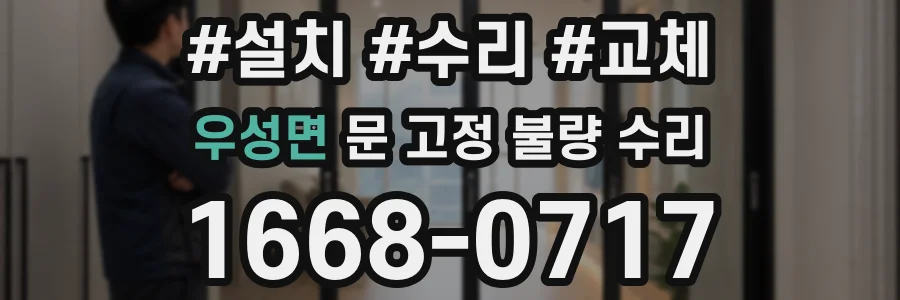 우성면 문 고정 불량 수리
