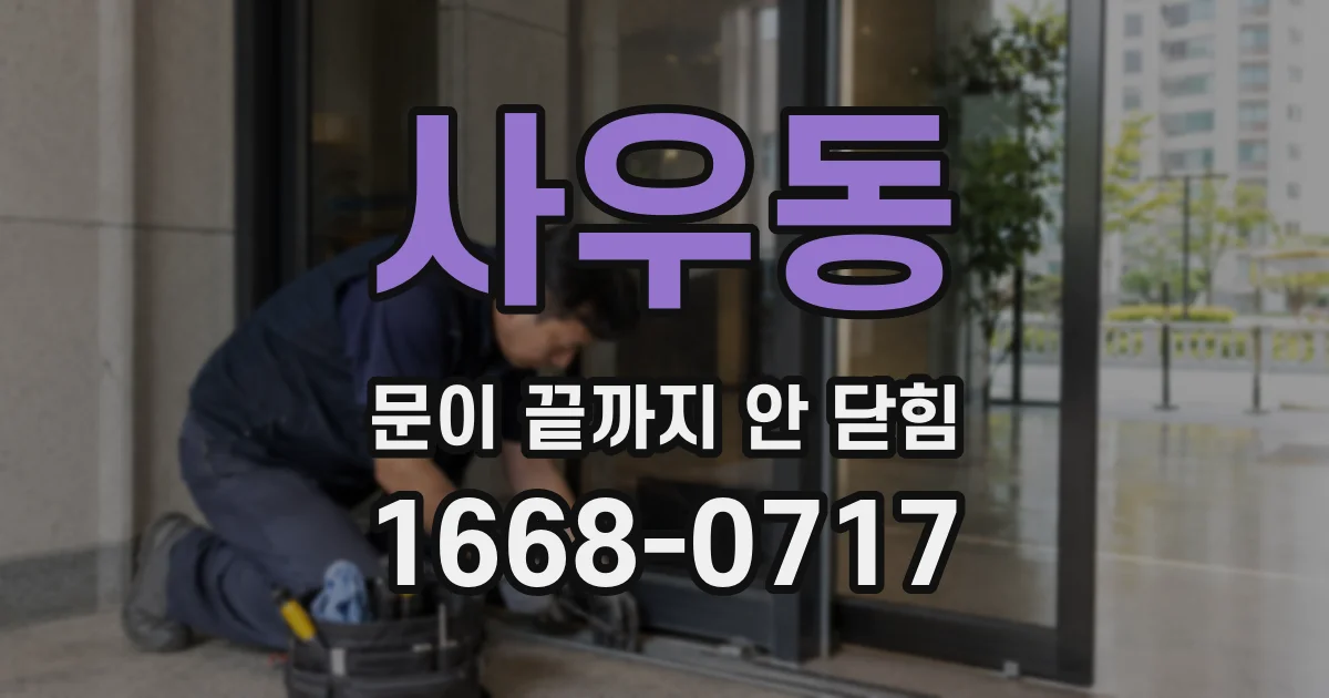 사우동 문이 끝까지 안 닫힘