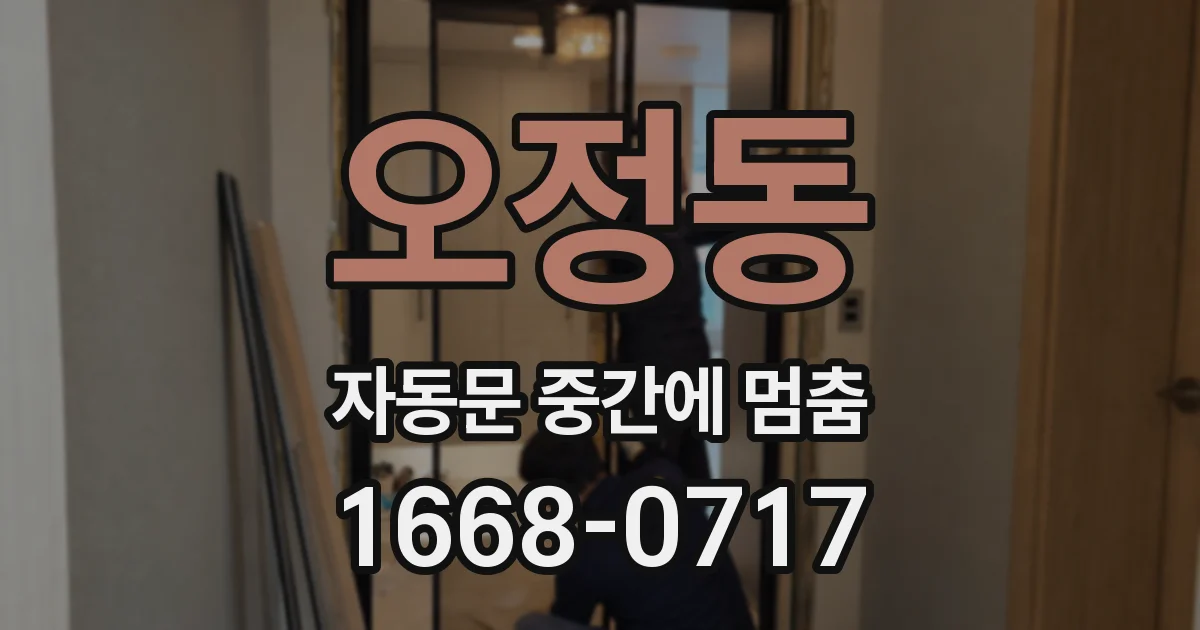 오정동 자동문 중간에 멈춤