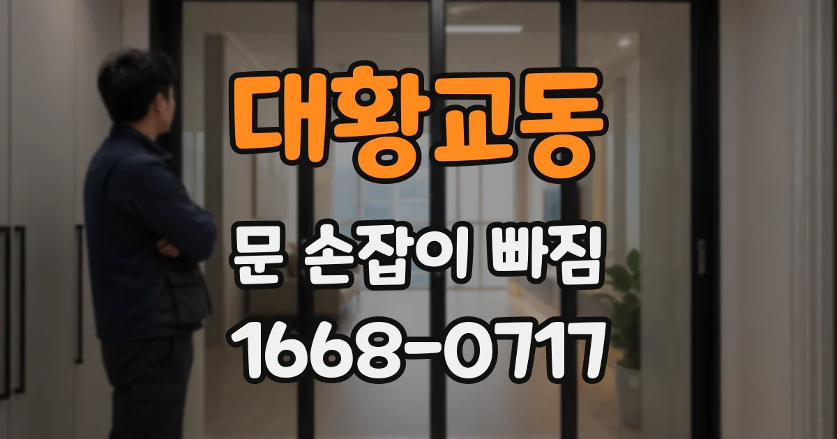 대황교동 문 손잡이 빠짐