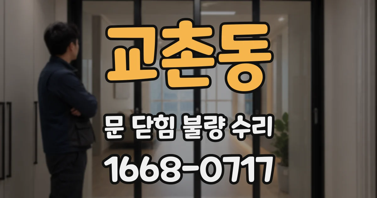 교촌동 문 닫힘 불량 수리