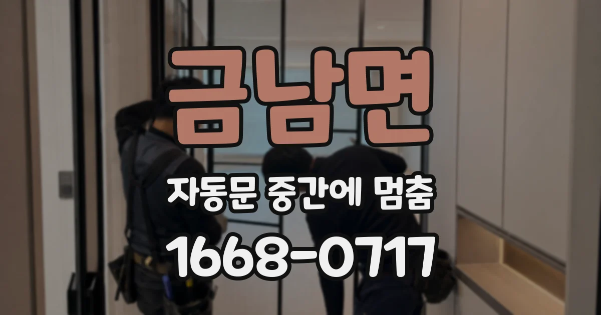 금남면 자동문 중간에 멈춤