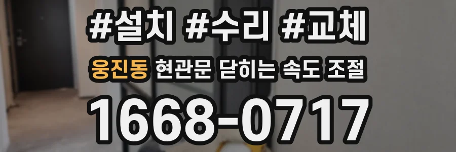 웅진동 현관문 닫히는 속도 조절
