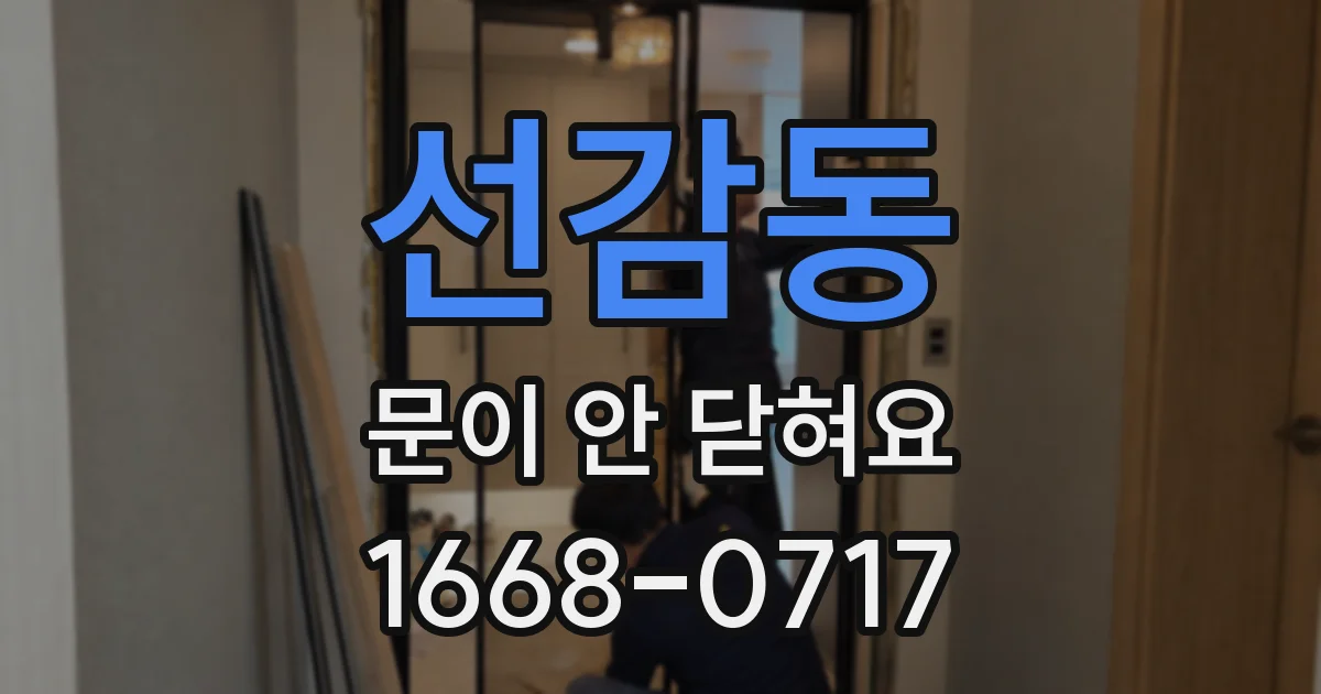 선감동 문이 안 닫혀요