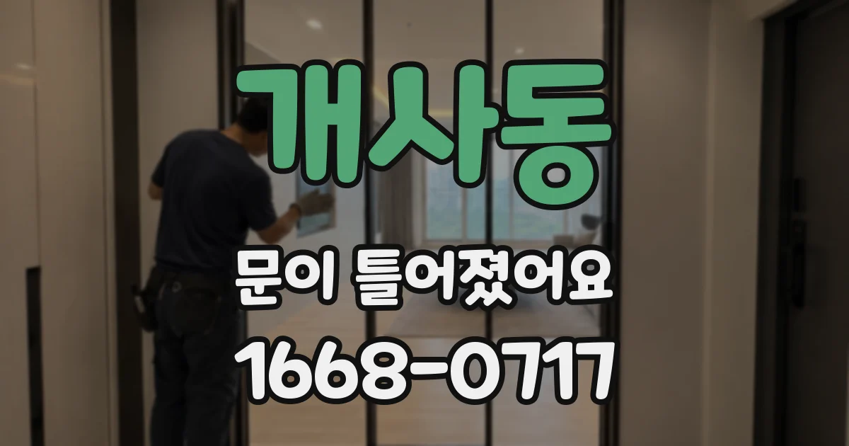 개사동 문이 틀어졌어요