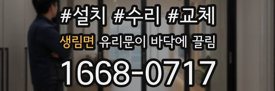 생림면 유리문이 바닥에 끌림
