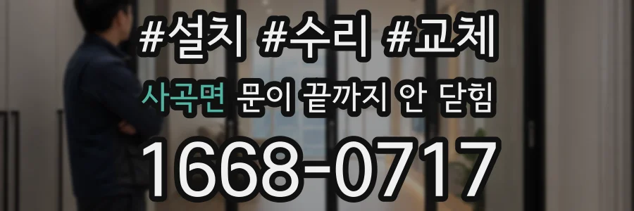 사곡면 문이 끝까지 안 닫힘