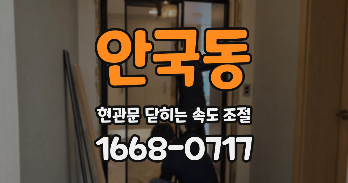 안국동 현관문 닫히는 속도 조절