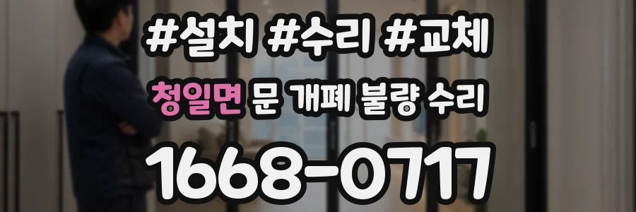 청일면 문 개폐 불량 수리