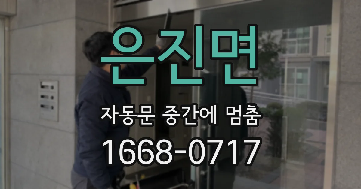 은진면 자동문 중간에 멈춤