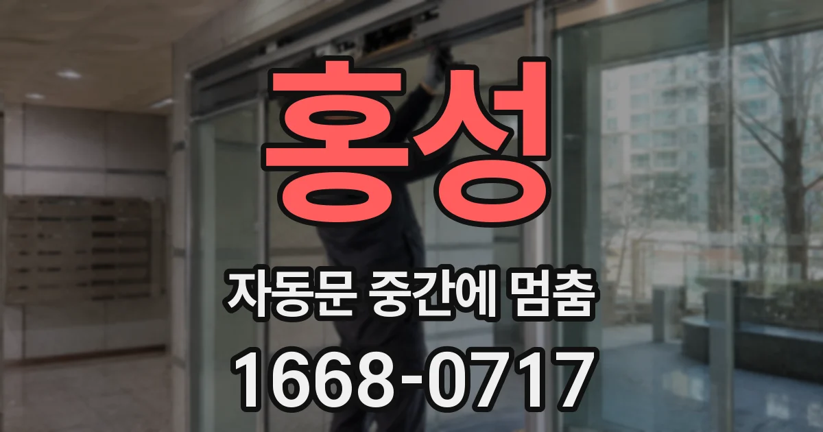 홍성 자동문 중간에 멈춤
