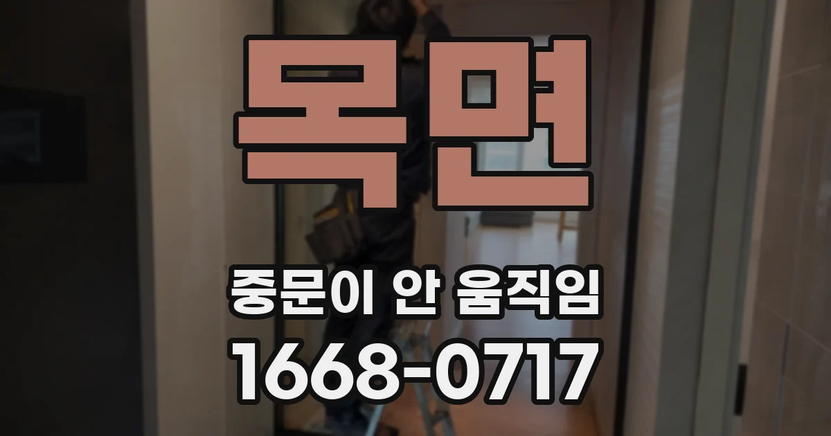 목면 중문이 안 움직임