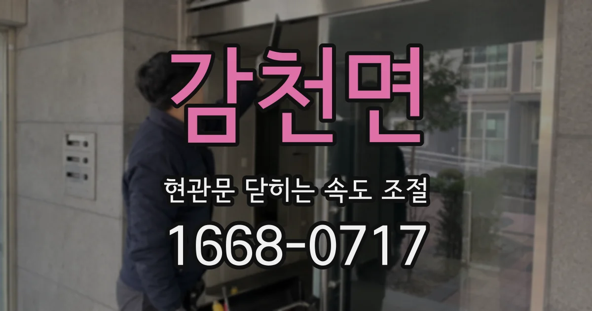 감천면 현관문 닫히는 속도 조절
