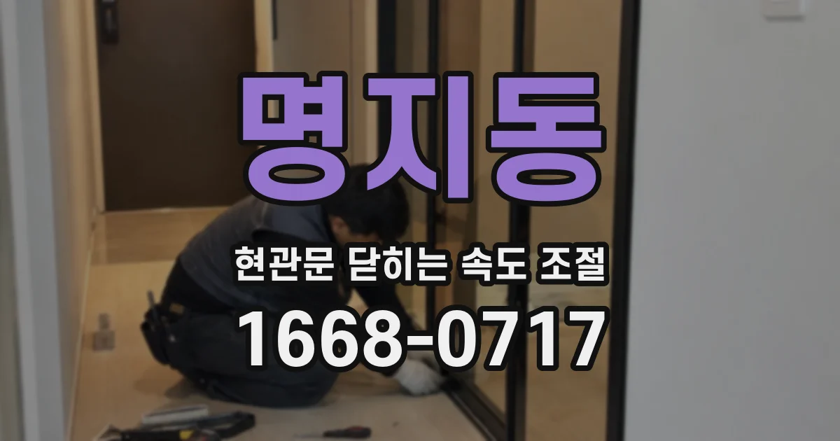 명지동 현관문 닫히는 속도 조절