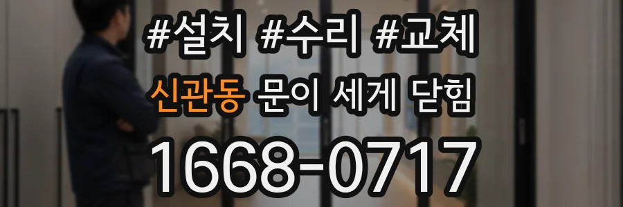 신관동 문이 세게 닫힘