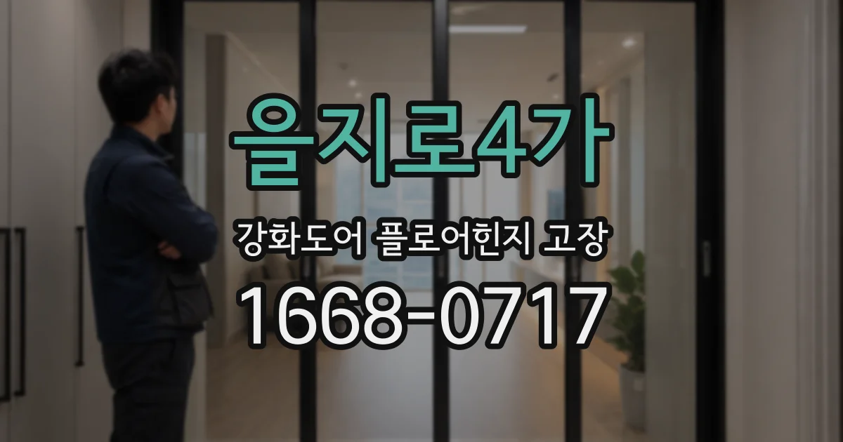 을지로4가 강화도어 플로어힌지 고장