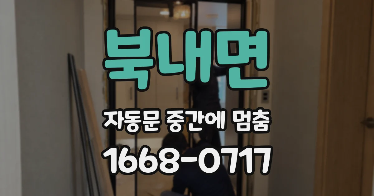 북내면 자동문 중간에 멈춤