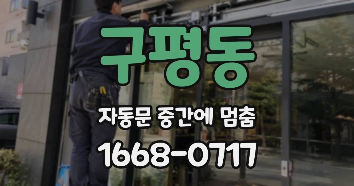 구평동 자동문 중간에 멈춤