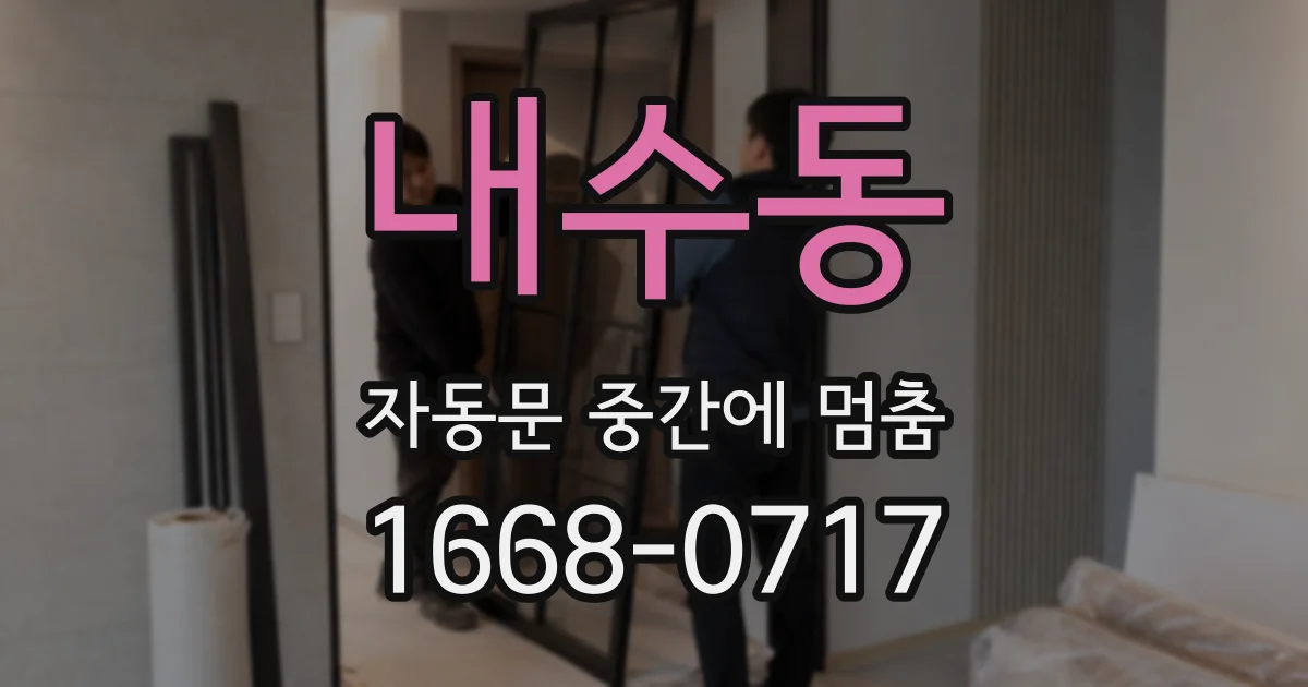 내수동 자동문 중간에 멈춤