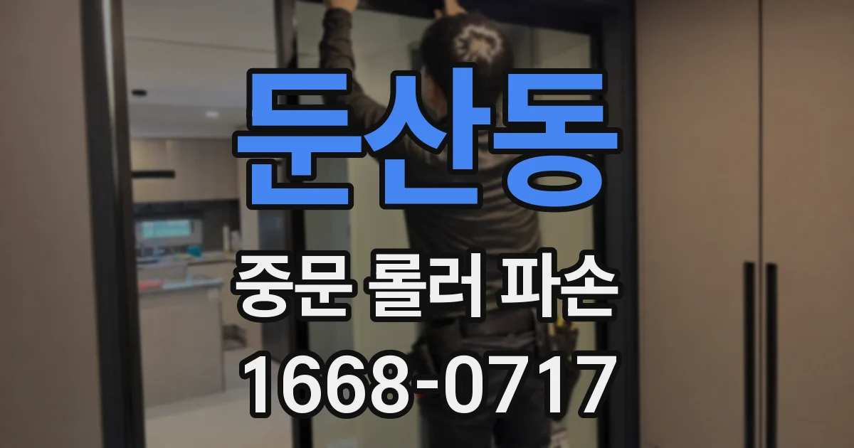 둔산동 중문 롤러 파손