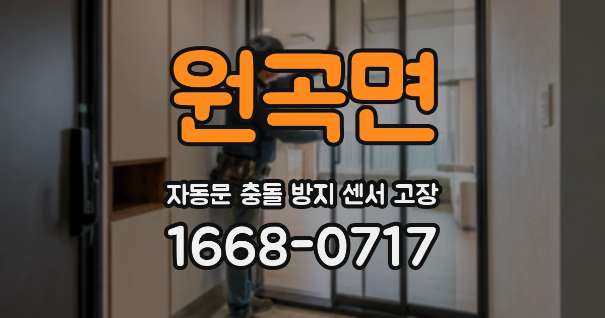 원곡면 자동문 충돌 방지 센서 고장