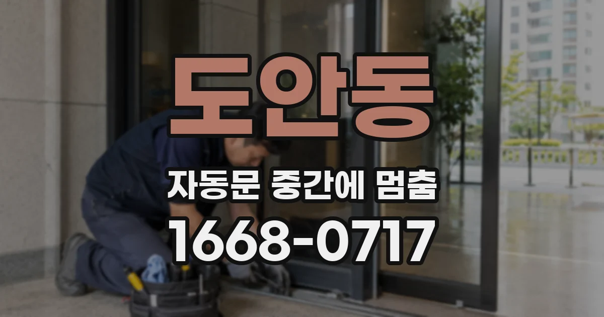 도안동 자동문 중간에 멈춤