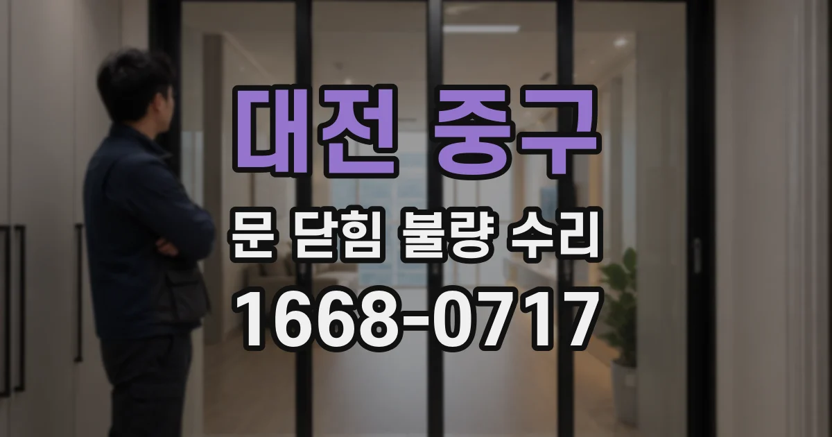 대전 중구 문 닫힘 불량 수리