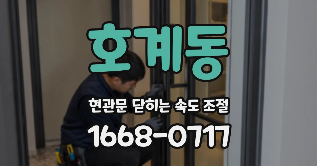 호계동 현관문 닫히는 속도 조절