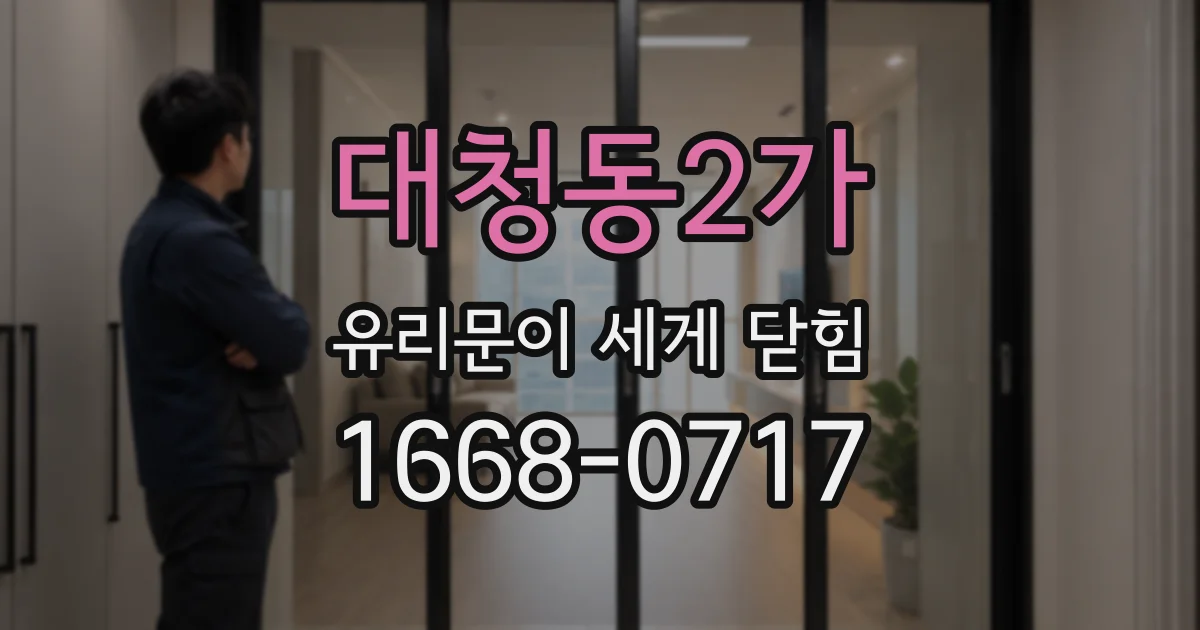 대청동2가 유리문이 세게 닫힘