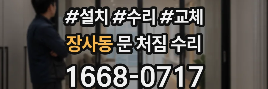 장사동 문 처짐 수리