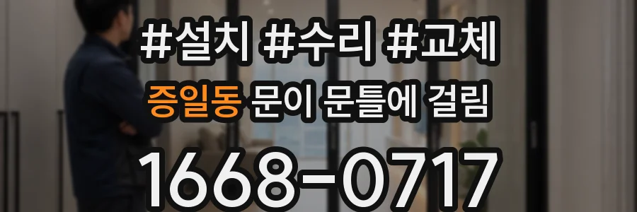 증일동 문이 문틀에 걸림