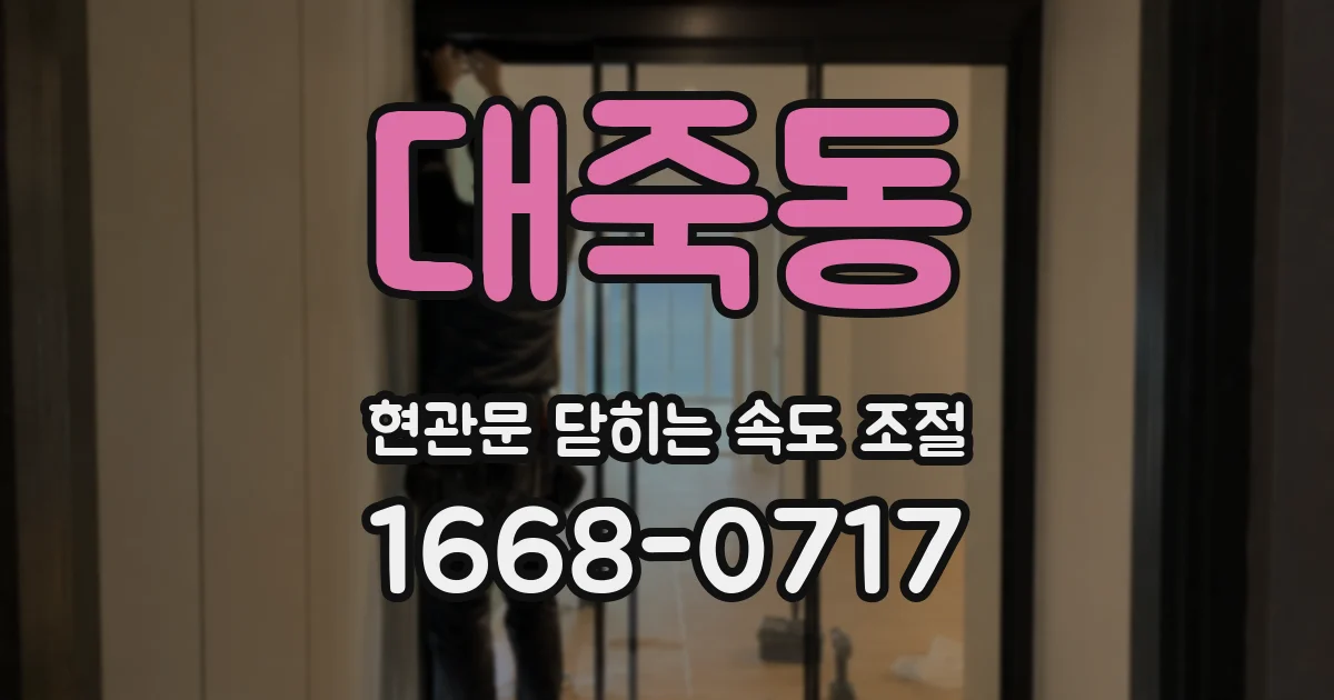 대죽동 현관문 닫히는 속도 조절