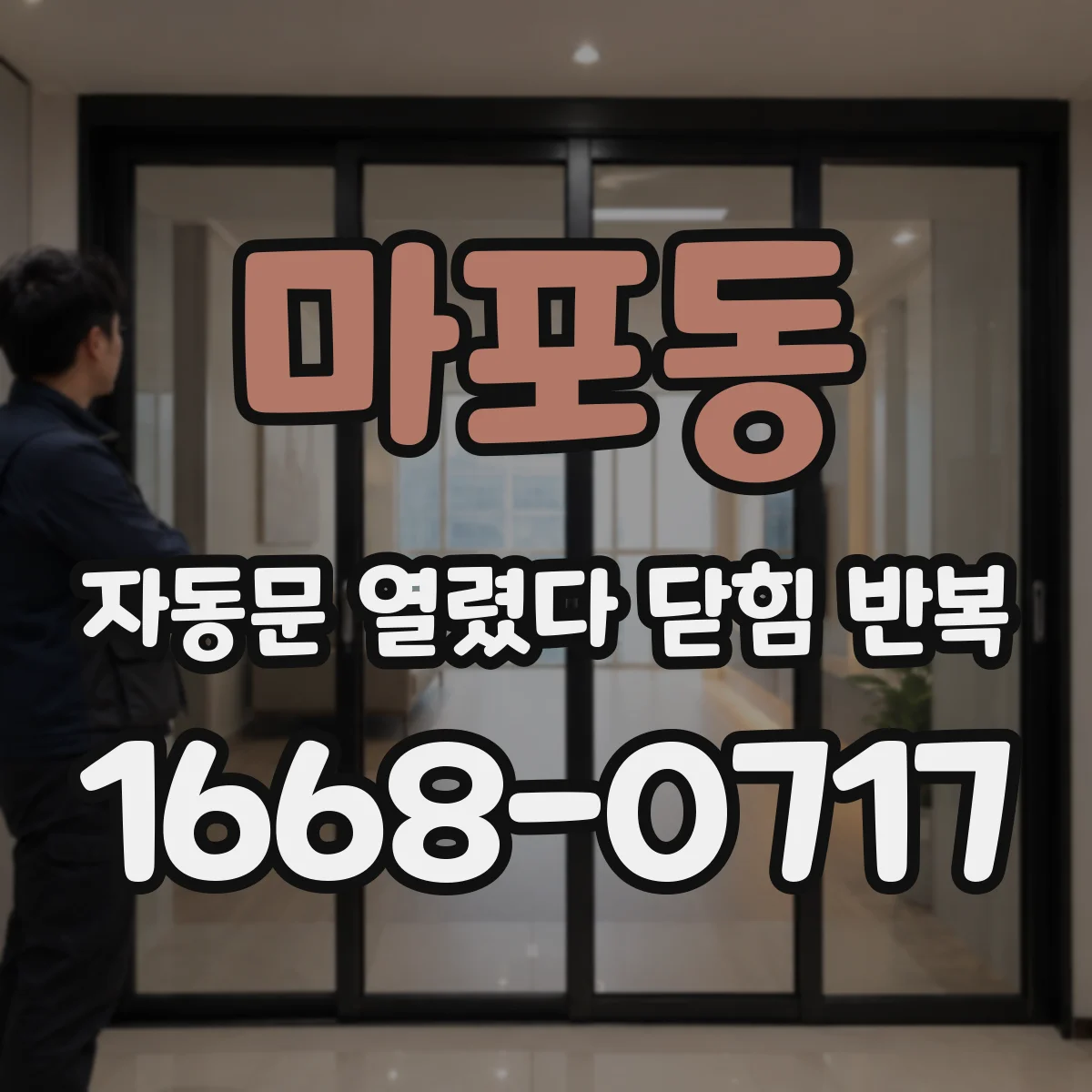 마포동 자동문 열렸다 닫힘 반복 증상은 문이 열렸다가 즉시 닫혀 버리거나, 잠시 멈춘 뒤 다시 움직일 때 확인됩니다.
