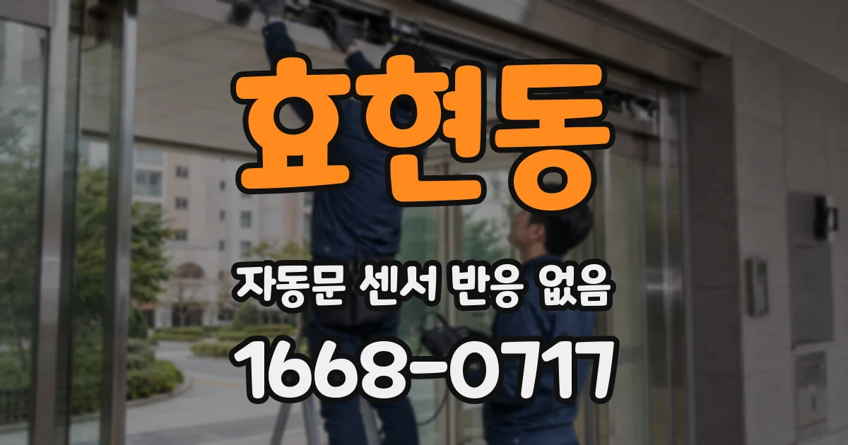 효현동 자동문 센서 반응 없음