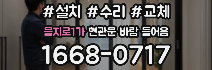 을지로1가 현관문 바람 들어옴