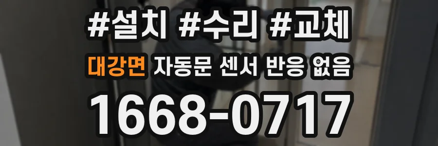대강면 자동문 센서 반응 없음