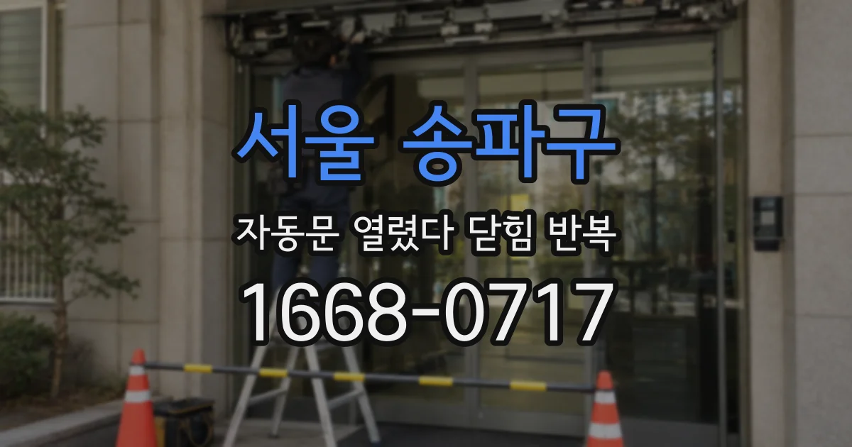서울 송파구 자동문 열렸다 닫힘 반복