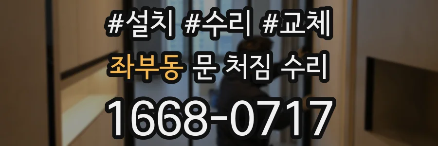좌부동 문 처짐 수리