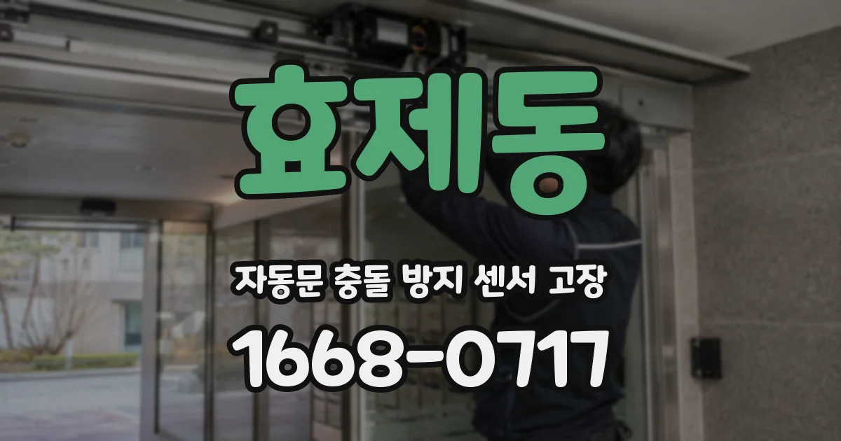 효제동 자동문 충돌 방지 센서 고장