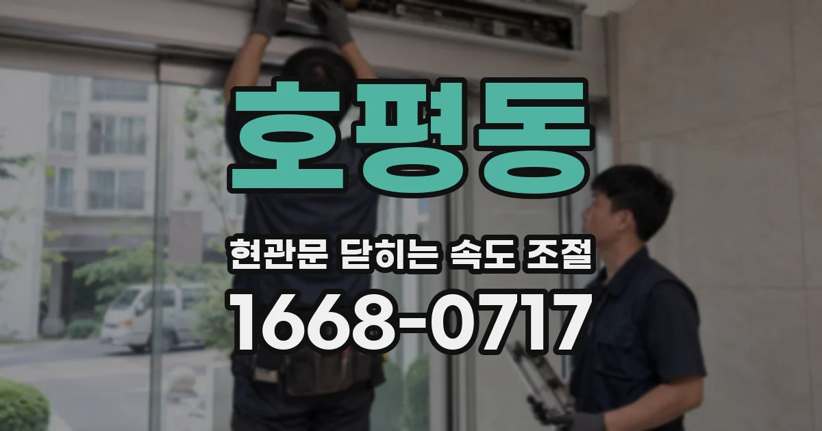호평동 현관문 닫히는 속도 조절