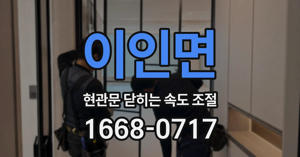 이인면 현관문 닫히는 속도 조절