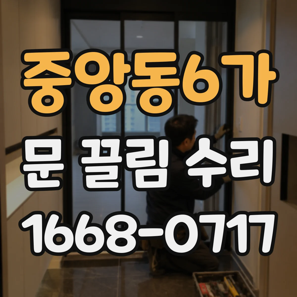 중앙동6가 문 끌림 수리